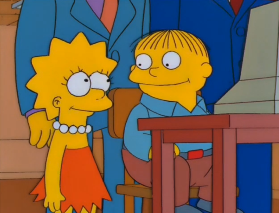 Ralph avec Lisa, le directeur Skinner et Super Nintendo Chalmers devant un ordinateur de type Coleco, qui s'exclame qu'il a apprendu